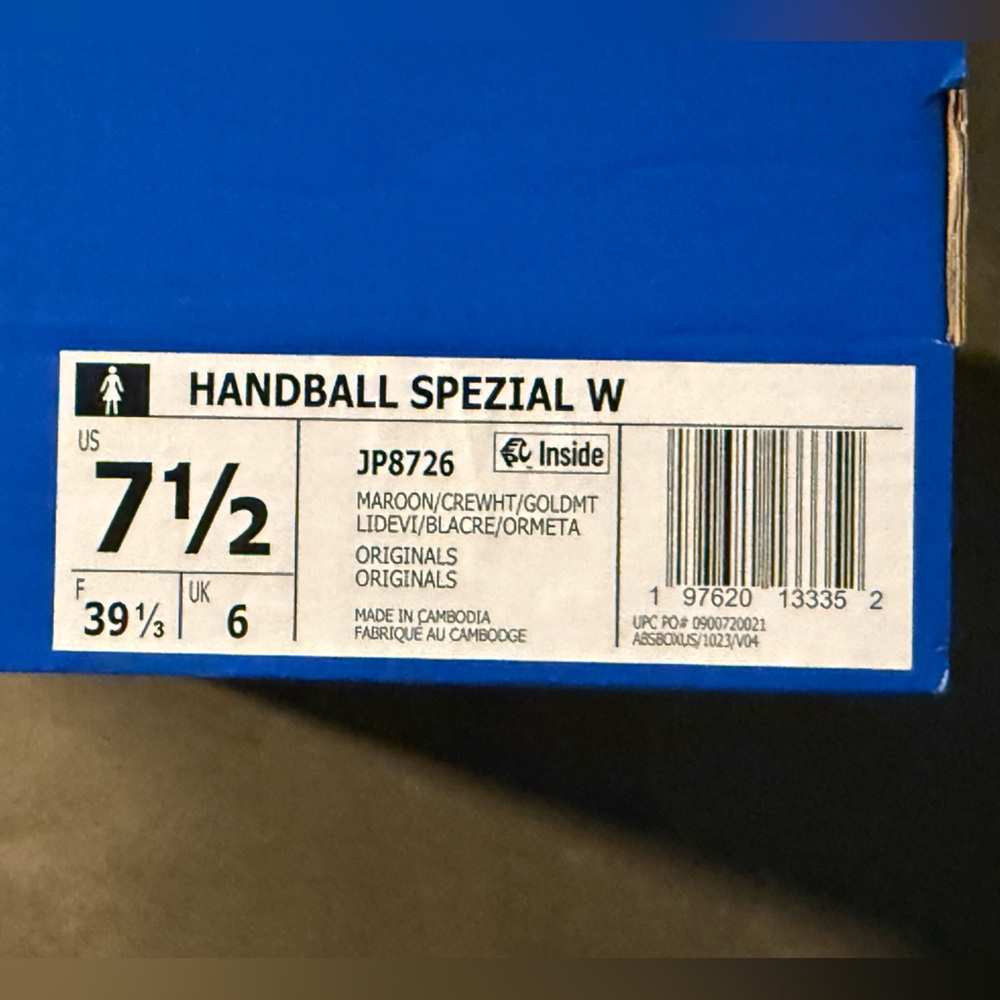 Adidas Handball Spezial W Burgundy Maroon Cream Gum Sneakers NWT JP8726 - Picture 6 of 6